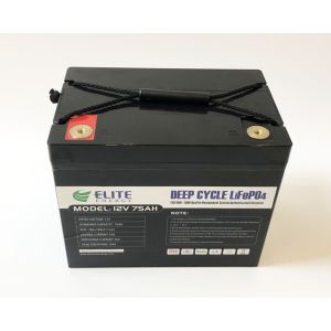 Deep Cycle 12V 75Ah Rechargeable Lithium Battery 960Wh Energy