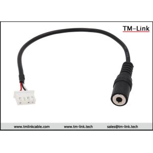 5525 DC Jack to wafer stright 3 core custom cable assemblies with PVC Jacket