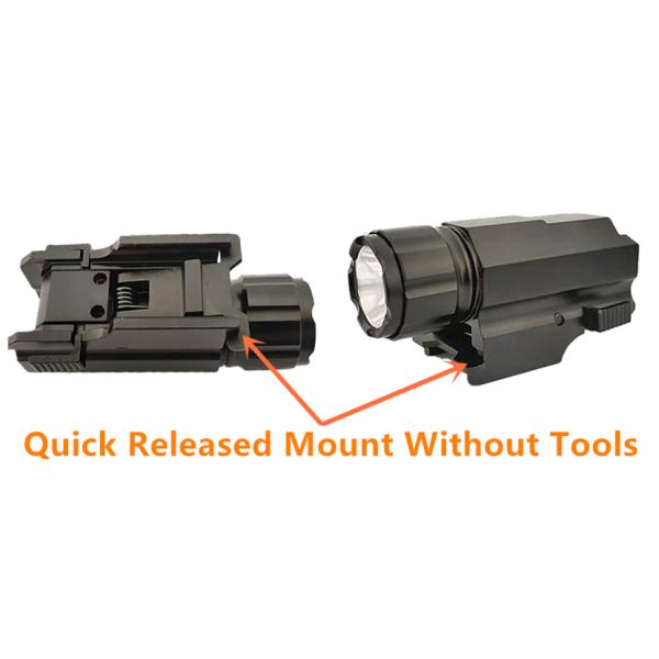 350 Lumens Small Tactical Rail Mount Flashlight Universal Picatinny Rail IP64