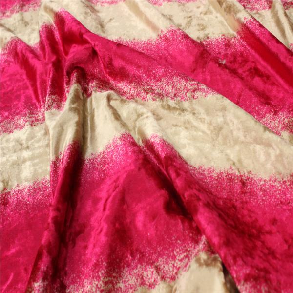 Professional Warm Crushed Velvet Fabric Customized Width For Curtain