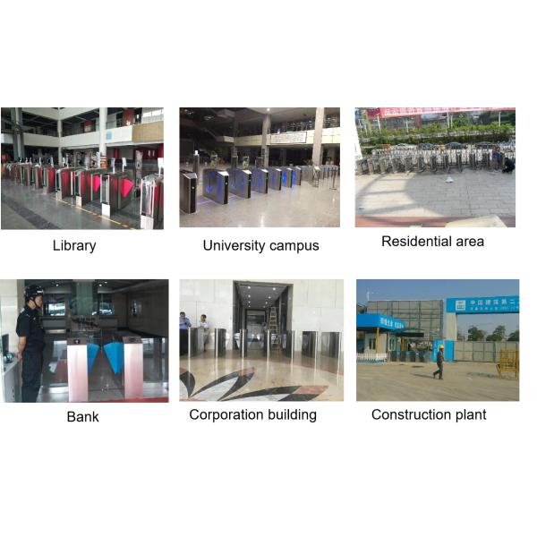 Automatic Pedestrian Flap Barrier Gate Lake Blue Color With DC24V Brushless Motor