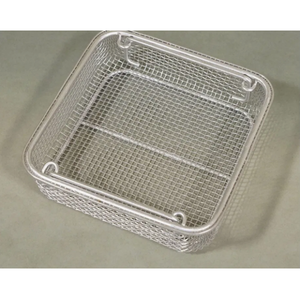 Insert Ultrasonic Cleaning Crimped Wire Mesh Sterilization Storage Stainless Steel Aluminum Polish Smooth Medical Equipment Container Tray Transportat