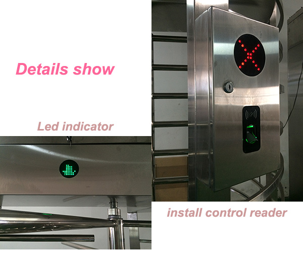Two door access Prison Full Height turnstile security gates RFID card and Fingerprint Control