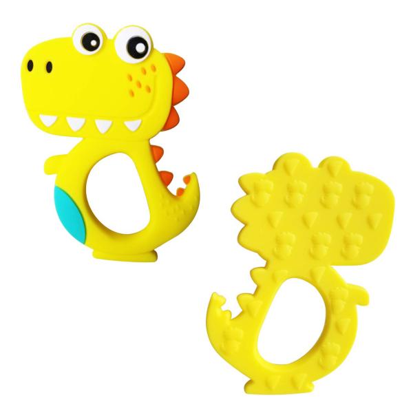 OEM Baby Dinosaur Teething Toys With Pacifier Clip Holder