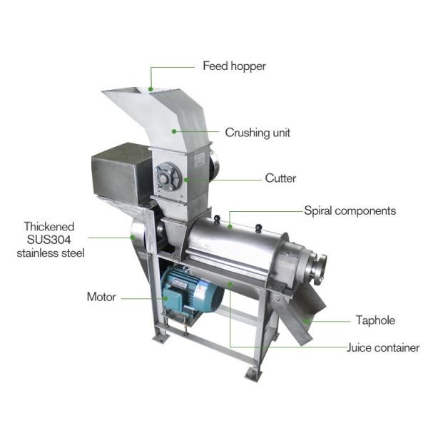 Pineapple Tomato Mango Pulp Juicer Extractor Machine Cold Press Juicer Machine 500-2500KG/H