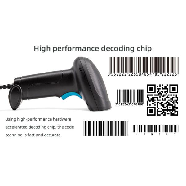 160mm*66mm*90mm U11-C Wired Barcode Scanner 1D Handfree USB Interface with Base Stand