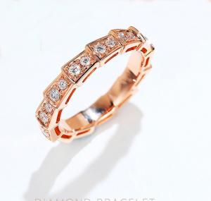 Quality Serpenti Viper 18K Gold Diamond Rings 3.5g 18K Rose Gold Wedding Band for sale