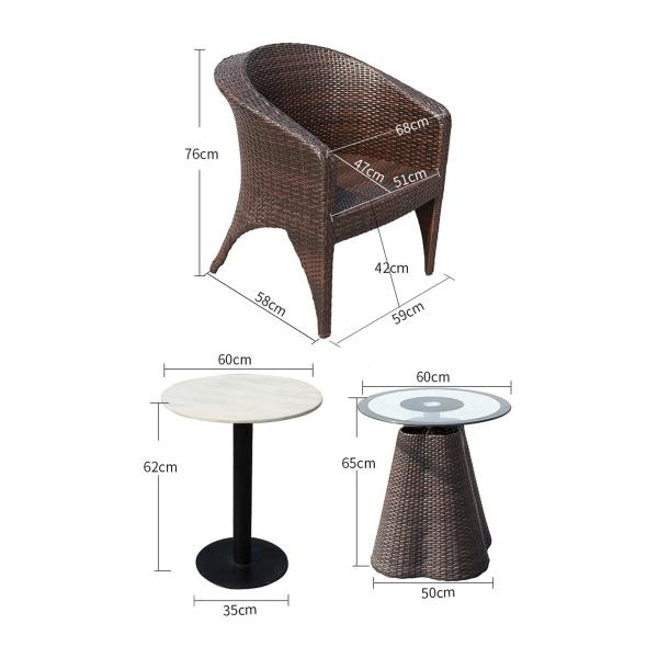 Modern Backyard Bistro Table And Chairs Set Glass Top Coffee Table