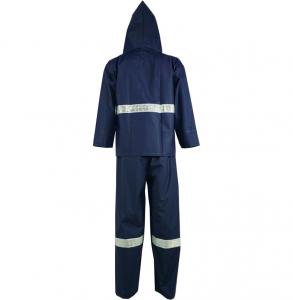 China Hooded Reflective Running Rain Jacket Fishing Clothes Heavy PU High Visibility Rain Gear Poncho on sale