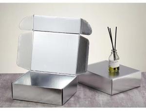 Quality Silver Color E Flute Corrugated Box With Embossing Logo Mail Shipping Gift Packaging for sale