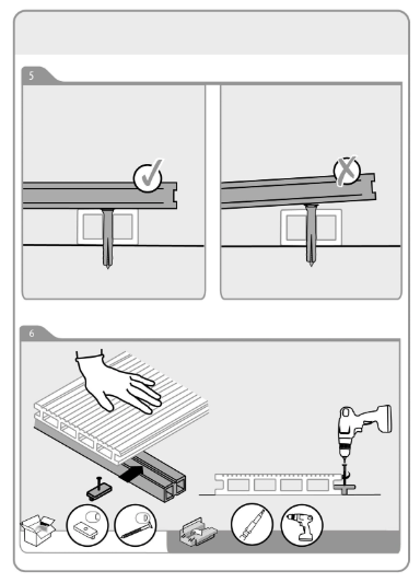 Self Tapping Plastic Expansion Screw Fix Wood Plastic Composite Joist For WPC Decking