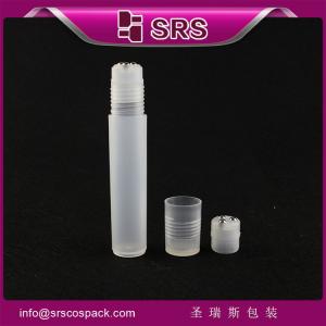 China SRS hot sale 12ml plastic roller ball bottle with three metal ball for face massage on sale