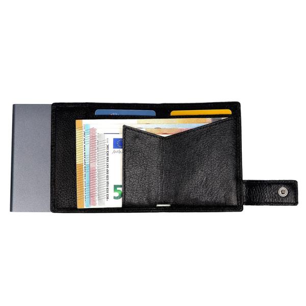 Advantageous Custom Mens Pu Leather Card Holder with Metal Box and Low MOQ Mix Models