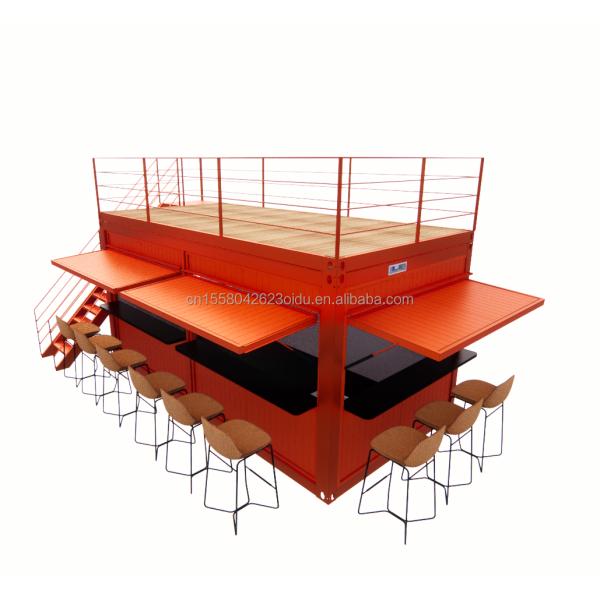 20ft Custom Flat Packaging Quick Installation Wooden Container Prefabricated House Garden Bar with Galvanized Steel Square Tubes