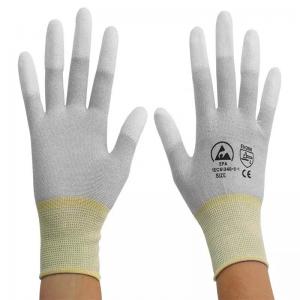 China Antistatic Cleanroom Knitted Poly ESD PU Coated Gloves on sale