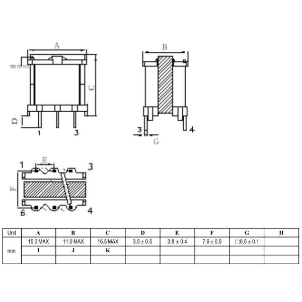 100 To 400KHz SMPS EF12.6 Transformer 12V DC To 240V AC
