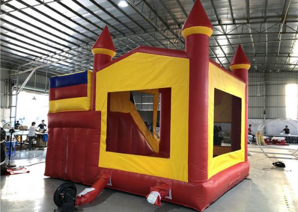 Buy Red Inflatable Bounce House With Slide For Children Play / Garden Bouncy Castle at wholesale prices