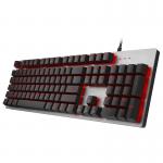 Red Backlit Waterproof Mechanical Gaming Keyboard With Adjustable Brightness