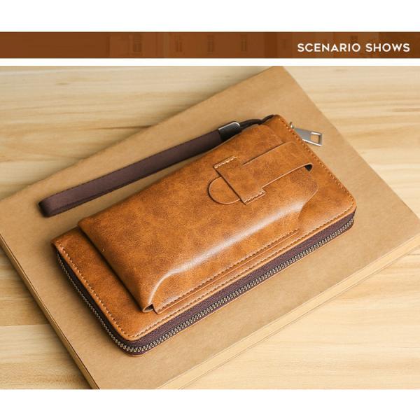 Men's Wallet With Removable Coin Purse Capacity Zipper Phone Leather Bag For Products