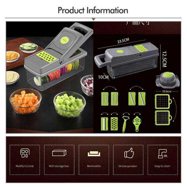 13PCS Set Multifunctional Manual Vegetable Slicer With Peeler