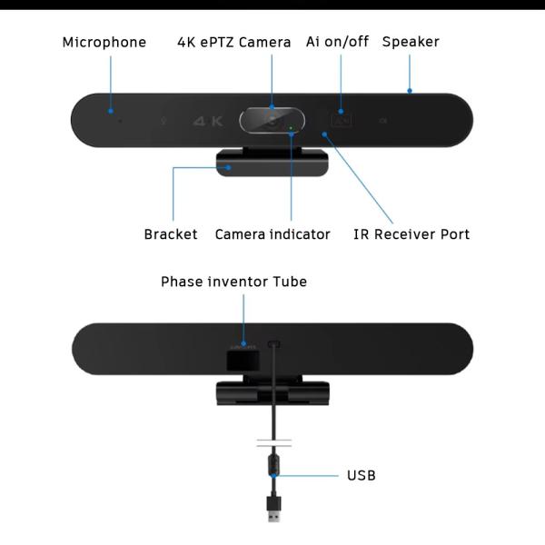 Mini Camera 8MP/USB2.0 CMOS Image Sensor Live Video Calling Work for Interactive Whiteboard Video