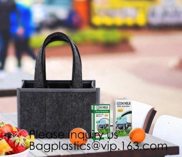 Promotional Custom Made Silk Screen Printing Tote Felt Bag, Shopping Bag,Beach Bag with Leather Handle Shopping Women Ba