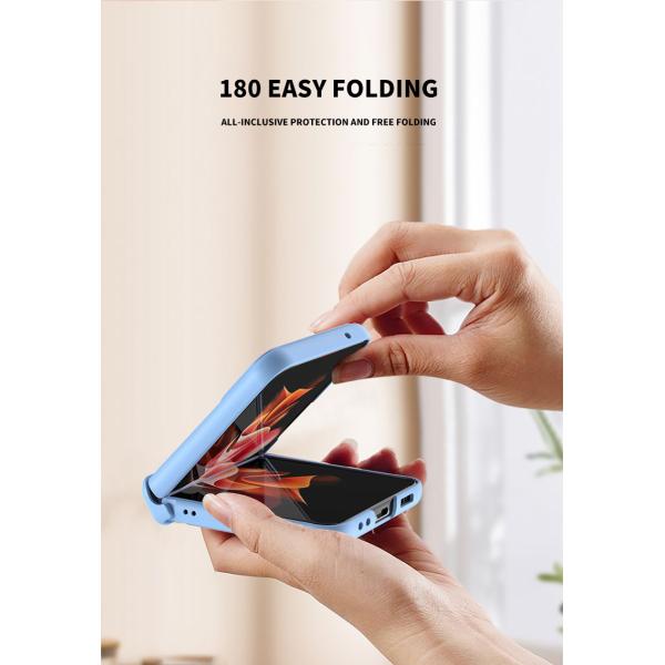 Ultra-thin Vegan Skin Magnetic Suction Bracket Flip Case for Samsung Flip 4 2023 5G