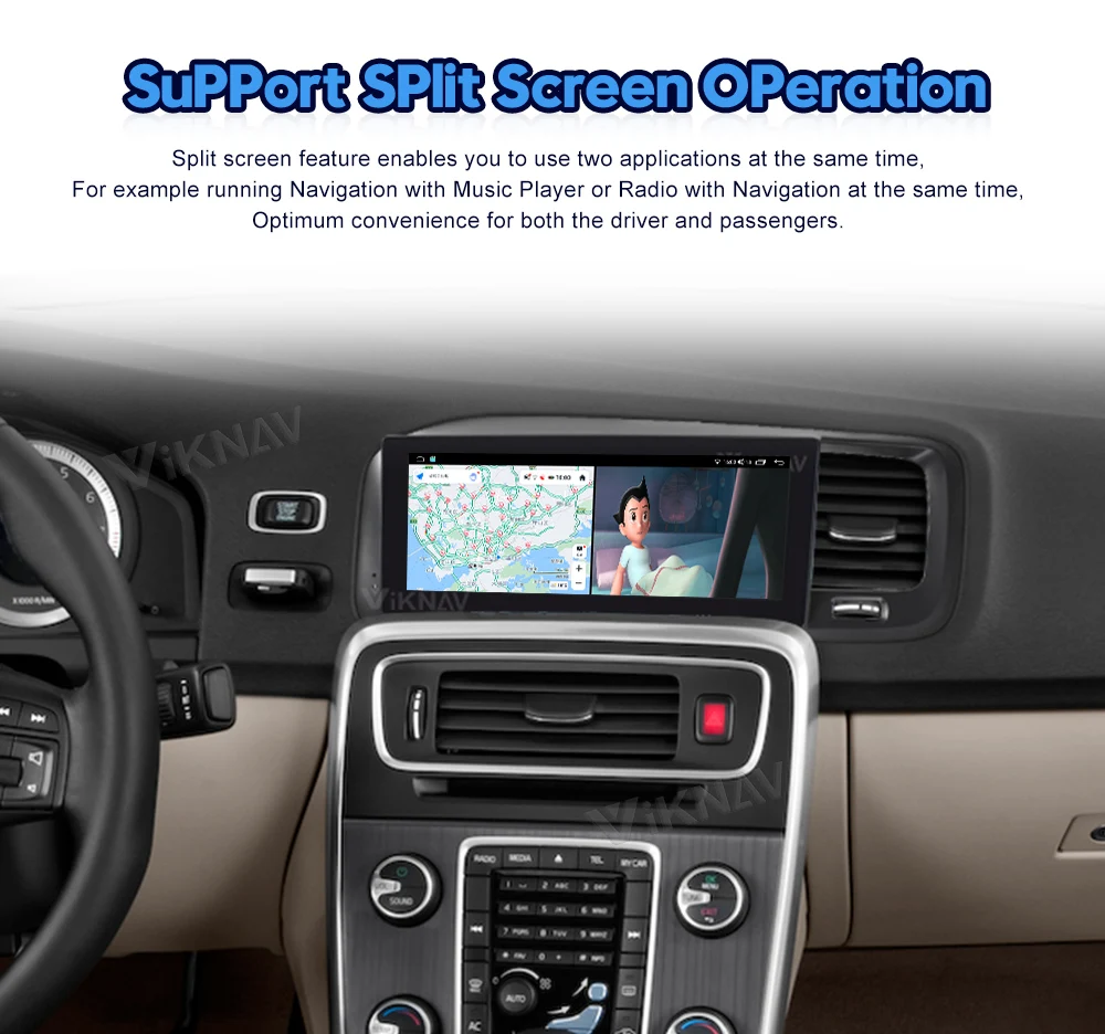 Viknav Car Radio For Volvo S60 (2011-2014) 8.8 inch Stereo Tesla Style Multimedia Player GPS Navigation DVD Head Unit