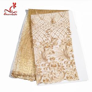 Quality Colorful Beaded Embroidered Lace Fabric For Indian Sarees OEM ODM for sale