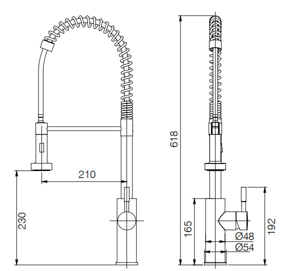 Single Lever Coil Spring High Arc Kitchen Faucet With Sprayer Brushed Nickel