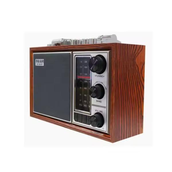 Coffee/Wooden USB FM/MW/SW 3Band Portable Radio With Built In Speaker And Rechargeable Battery Pack
