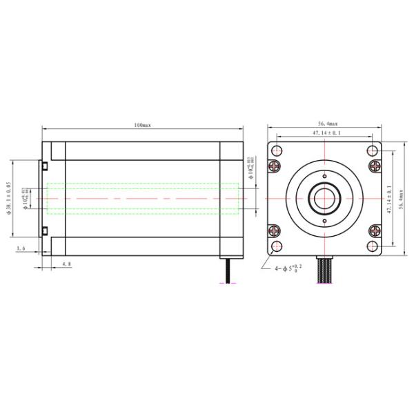 DC Linear NEMA 23 Non Captive Stepper Motor 100mm 4.5A 57SHD4935-KH For Automation Home