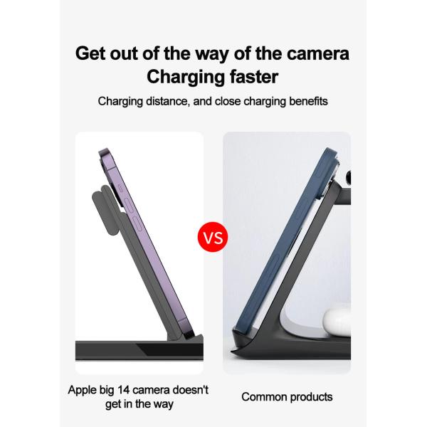 Foldable Wireless Charging Pad with Overcharge Protection Indicator Light ABS PC