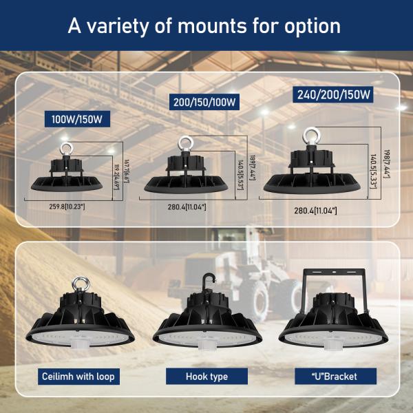 150LM/W LED UFO High Bay Light 100W-240W IP65 for Warehouse