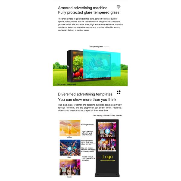 Double-sided Outdoor LCD Digital Signage with 10-Point Capacitive Touch and 2*5W Speaker for Interactive Displays