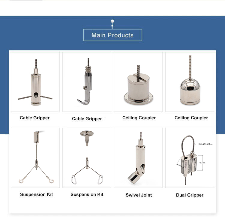 OEM Custom Brass Ceiling Wire Suspension Kit Acoustic Panel Cable Clips Category with Cable Clamp
