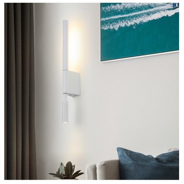 350 Modern Adjustable Swing Arm Wall Lamp Black White Light for Bedroom Bedside House Reading Living Room Home Hallway