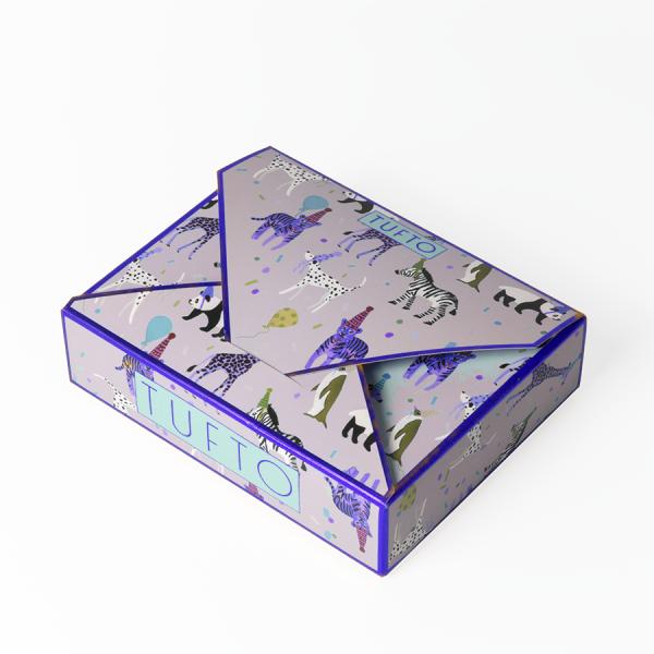 Printed Ivory Paper Board Post Card Boxes Triangle Packaging Box Custom Size