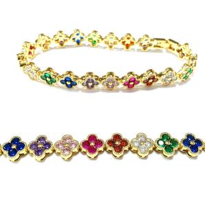 Quality Fresh Water Pearl CZ Stones Tennis Bracelets Plated Custom Jewelry Rainbow Gold Copper Brass for Women for sale