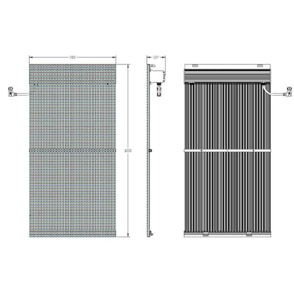 P15.625 Outdoor LED Curtain Display Waterproof IP67 8000 nits 70% Transparency