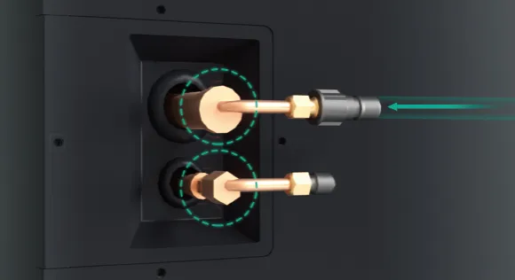 Hisense AHU installation diagram showing multiple position options