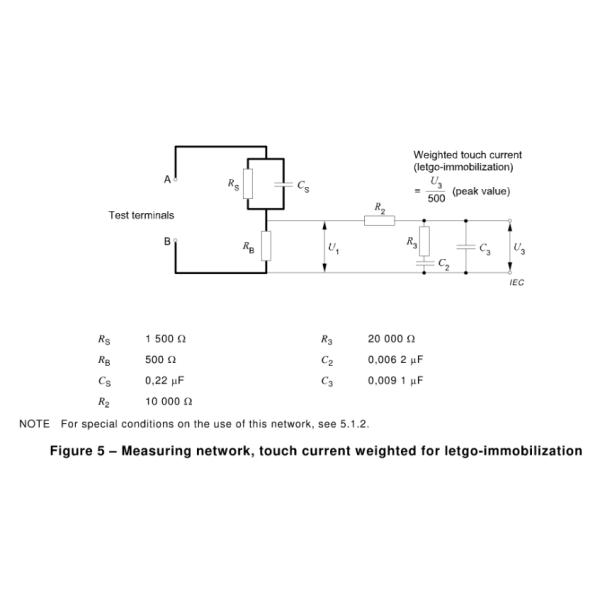 OEM IEC Test Equipment Figure 5 Measuring Network Touch Current Weighted For Let Go Immobilization