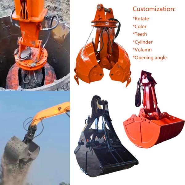 Excavator Clam Shell Bucket for Heavy-Duty Good Quality Best-selling Bucket Excavator Mud Bucket Shell Bucket Excavator Attachment