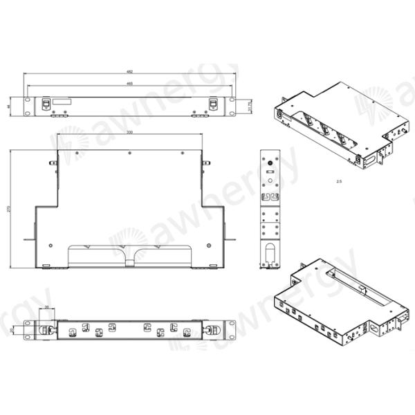 24 - 144F Rack Mount Rotating Type Fiber Distribution Panel