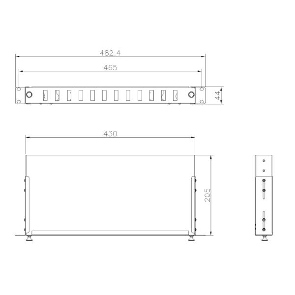 19" 1U Sliding Fiber Optic Patch Panel SC Adapter
