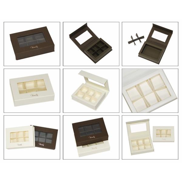 6 Grids Book Shape Window Chocolate Boxes , Window Chocolate Boxes Magnetic Flap