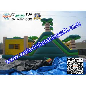 Inflatable Bouncer Slide , Commercial Grade Bounce Houses Coconut Trees Tropical