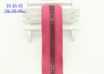 High Polished Gold Long Chain Zipper Pink Polyester Tape For Garments / Bags