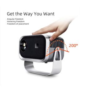 OEM K6 Mini Portable Projector 4k Android 360° Freestyle Auto Focus Projector