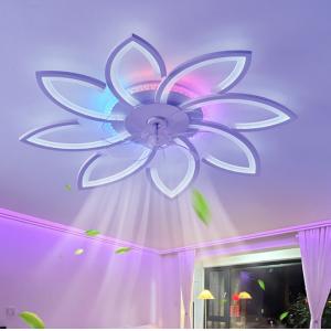 China wholesale   72W Dreaming Colorful Ceiling Fans With Lights , APP Rmt Ctrl Dimmable LED Smart Ceiling Fan Light on sale